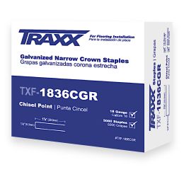 Traxx TXF-1836CGR 1-1/8" Underlayment Staples (5,000/box)