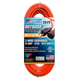 USW 60025 16/3 25 ft. SJTW Orange Outdoor Extension Cord