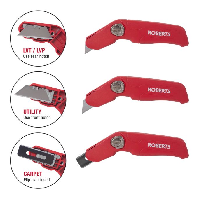 ROBERTS 10-216 3-in-1 Carpet, Vinyl and Utility Knife