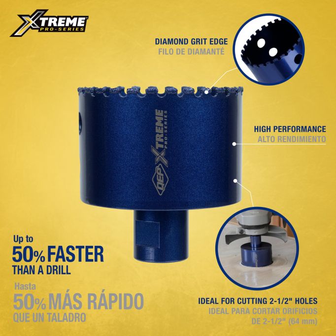 QEP 10474 Xtreme 2-1/2" Diamond Hole Saw for Grinders