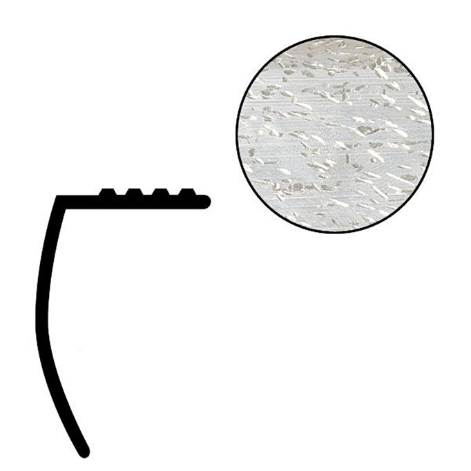 Futura 1-5/8" Silver Deluxe Aluminum Stair Nosing, 12' Length
