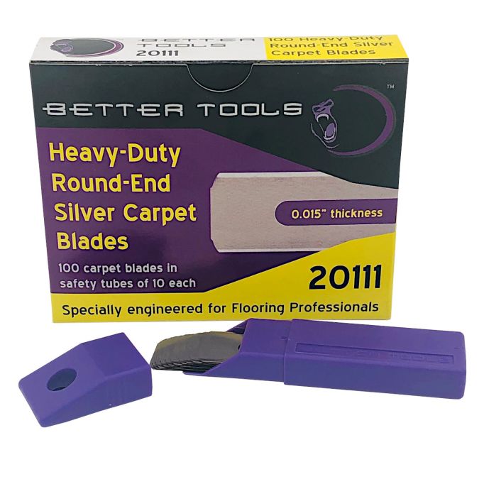 Better Tools 20111 HD Round-End Silver Carpet Blades (100 Pack)
