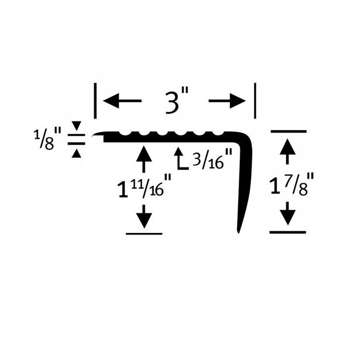 Burke 575 Overlap Stair Nosing, 12' Length