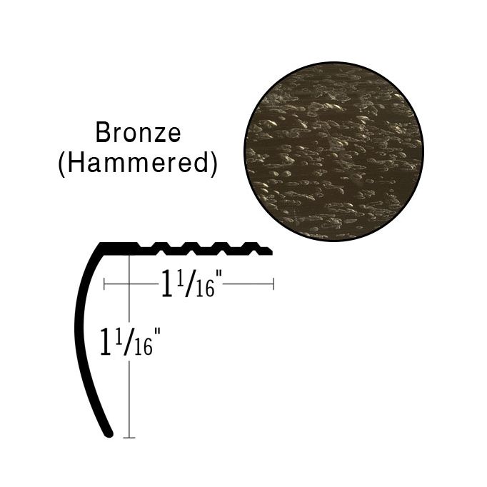 Futura 1-1/16" Bronze Aluminum Stair Nosing, 12' Length