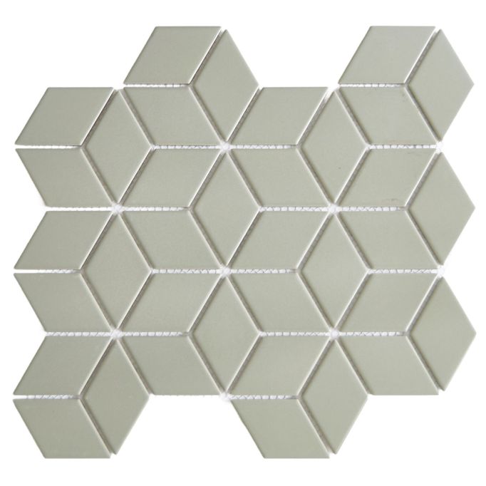GTS Dark Grey Glazed Porcelain 4" Diamond Tile, 12" x 12"