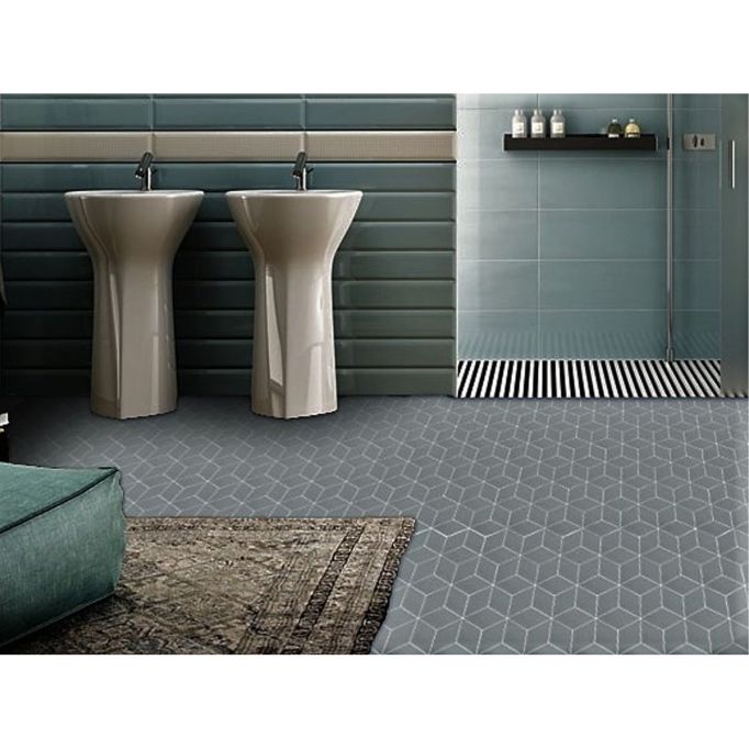 GTS Dark Grey Glazed Porcelain 4" Diamond Tile, 12" x 12"