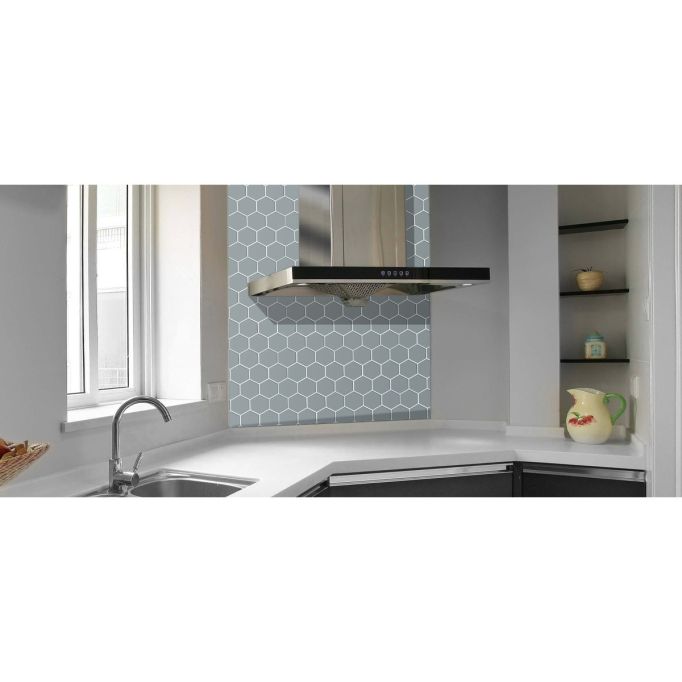 GTS Dark Grey Glazed Porcelain 4" Hexagon Tile, 12" x 12"