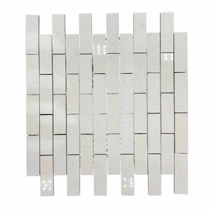 GTS Off White Porcelain Vertical Brick, 12" x 12"