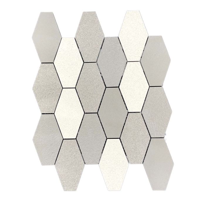 GTS Sand Porcelain Elongated Hexagon Tile, 12" x 12"
