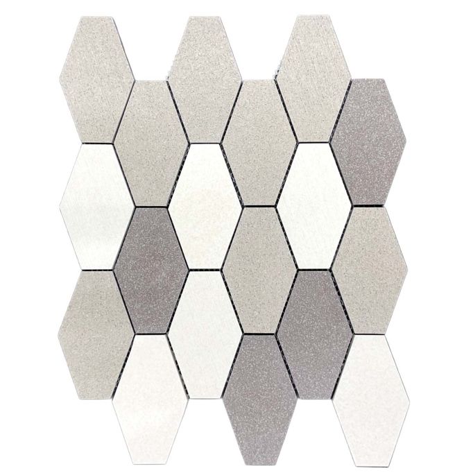 GTS Earth Porcelain Elongated Hexagon Tile, 12" x 12"