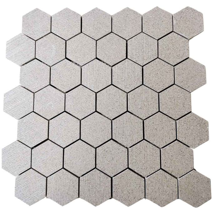 GTS Desert Porcelain Mosaic 2" Hexagon Tile, 12" x 12"