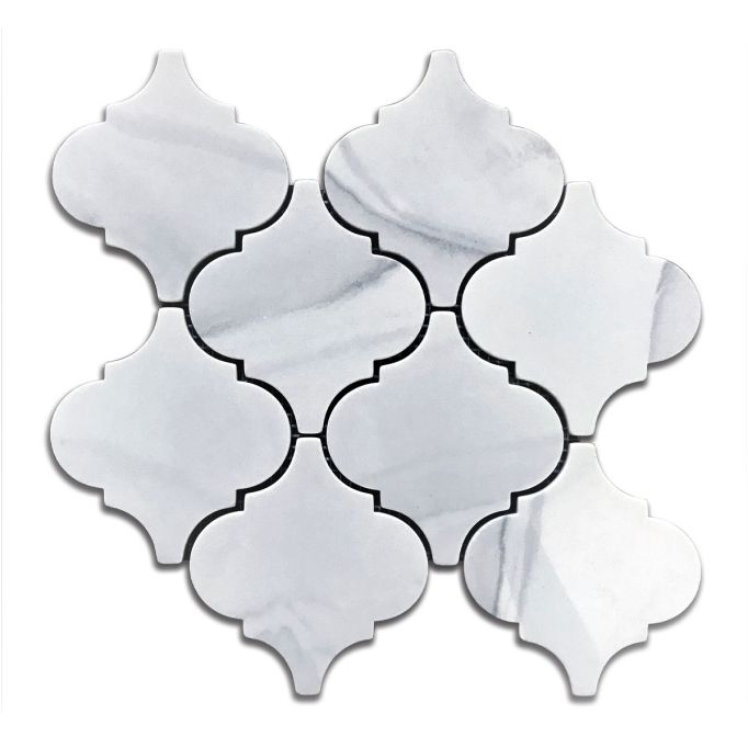 GTS Statuario Recycled Glass Lantern Tile, 12" x 12"