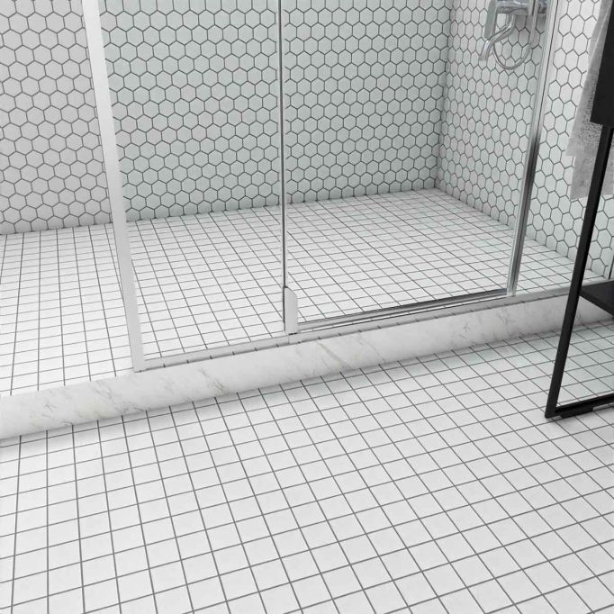 GTS Pure White Unglazed Porcelain 2" Square Mosaic Tile, 12" x 12"