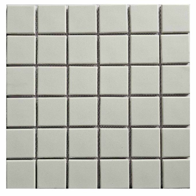 GTS Pure White Unglazed Porcelain 2" Square Mosaic Tile, 12" x 12"
