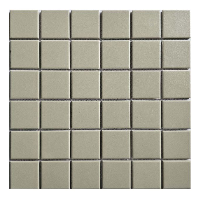 GTS Classic Taupe Unglazed Porcelain 2" Square Mosaic Tile, 12" x 12"