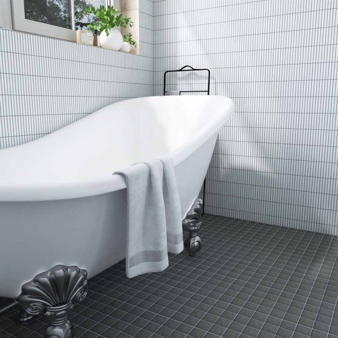 GTS Raven Black Unglazed Porcelain 2" Square Mosaic Tile, 12" x 12"