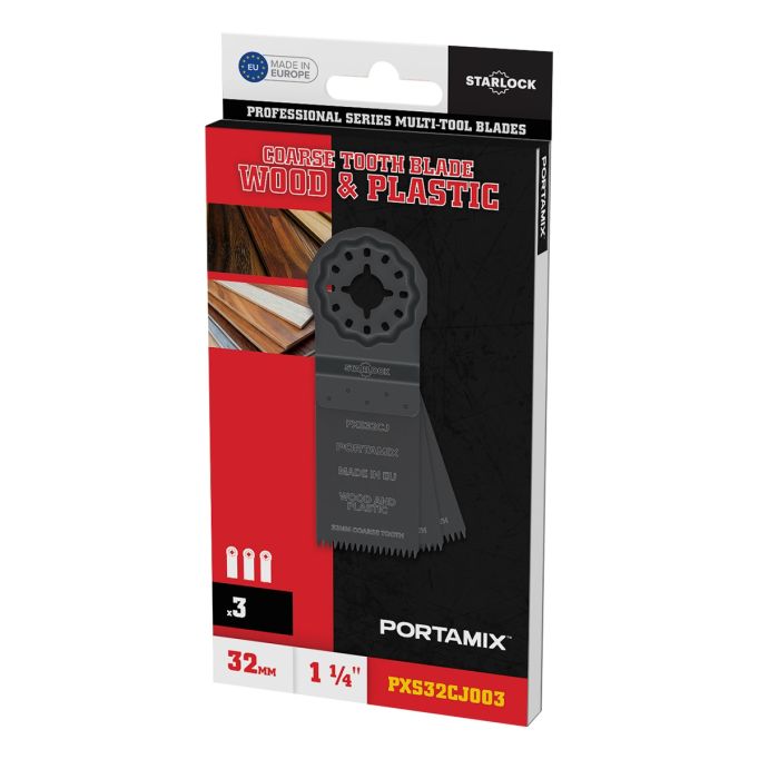 Portamix Starlock 1 1/4" Coarse Tooth Multi-Tool Blade (3 Pack)