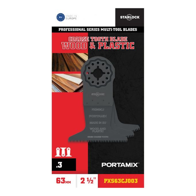 Portamix Starlock 2 1/2" Coarse Tooth Multi-Tool Blade (3 Pack)