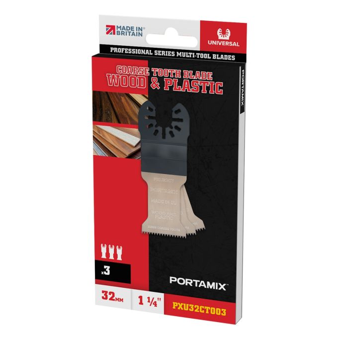 Portamix Universal 1 1/4" Coarse Tooth Multi-Tool Blades (3 Pack)