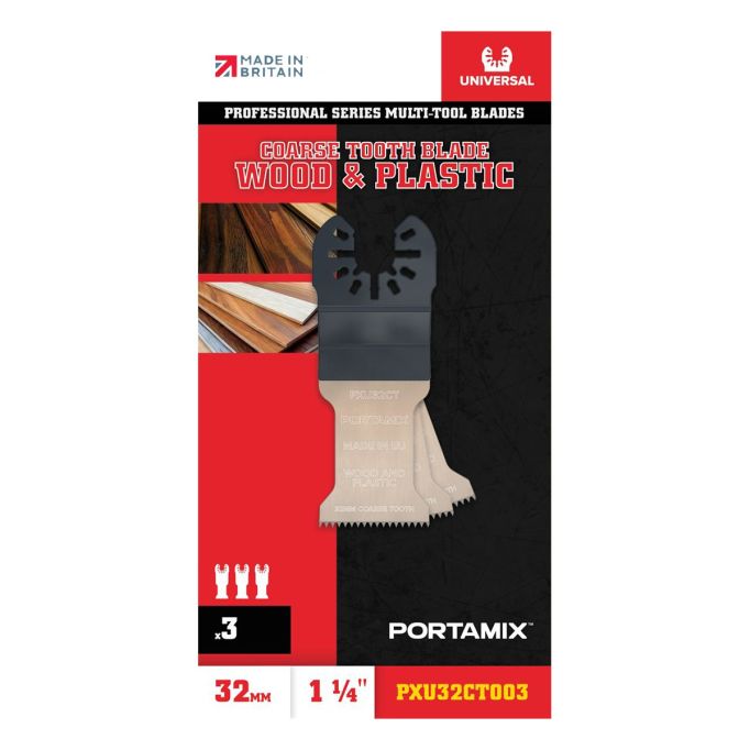 Portamix Universal 1 1/4" Coarse Tooth Multi-Tool Blades (3 Pack)