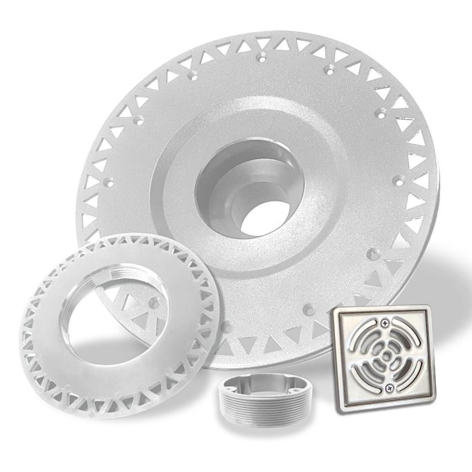 Prova Drain PVC Shower Drain Kit w/Stainless Steel Grate