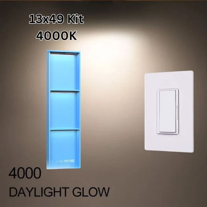 Illuminiche 13" x 49" LED Niche with Shelf and Switch (4000K) 