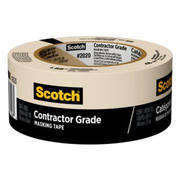 3M Scotch Contractor Grade Masking Tape, 2" x 60 yd Roll