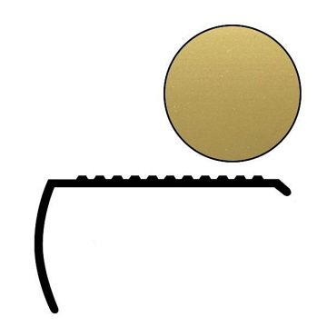 Futura 2-1/2" Commercial Satin Brass Stair Nosing, 12' Length