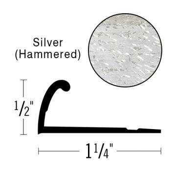Futura 1/2" Silver Pinless Tapdown Metal, 12' Length