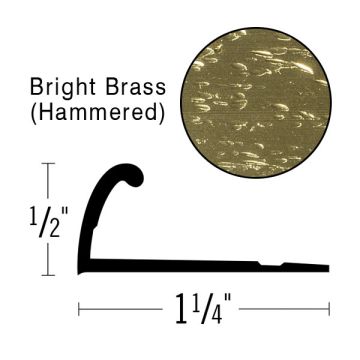 Futura 1/2" Bright Brass Pinless Tapdown Metal, 12' Length
