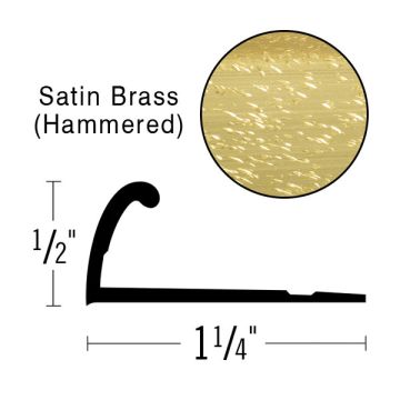 Futura 1/2" Satin Brass Pinless Tapdown Metal, 12' Length