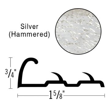 Futura 3/4" Silver Deluxe Pin-Type Tapdown Metal, 12' Length