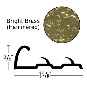 Futura 3/4" Bright Brass Deluxe Pin-Type Tapdown Metal, 12' Length