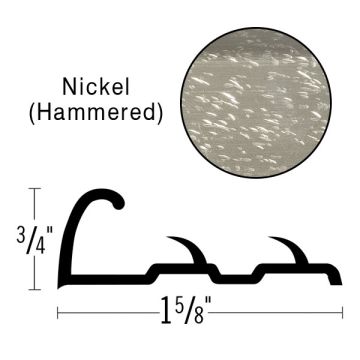Futura 3/4" Nickel Deluxe Pin-Type Tapdown Metal, 12' Length