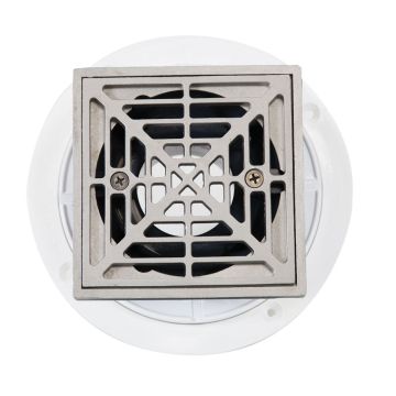 Noble PVC Shower Drain with Square Matte Silver Strainer
