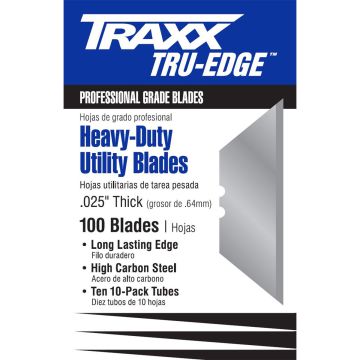 Traxx TXB-0003 .025" HD 2-Notch Utility Blades (100 Pack)