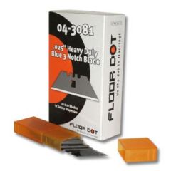 Floor Dot 04-3081 .025" HD Blue 3-Notch Utility Blades (100 Pack)